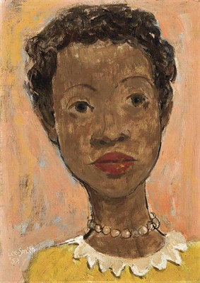 Lot 129 - Hughie Lee-Smith Untitled (Head of a Girl),...