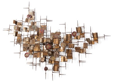 Lot 217 - Curtis Jere Brass and Patinated Metal Nail...