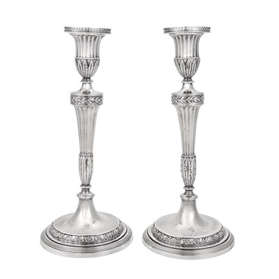 Lot 370 - Pair of George III Sterling Silver...