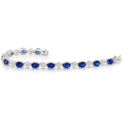 Lot 77 - White Gold, Sapphire and Diamond Bracelet, Giovane