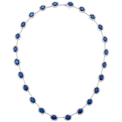 Lot 73 - White Gold, Sapphire and Diamond Necklace