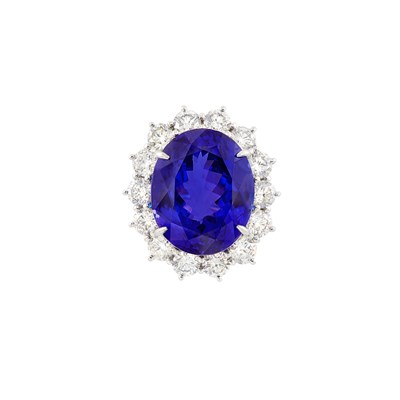 Lot 67 - Platinum, Tanzanite and Diamond Ring, Piranesi