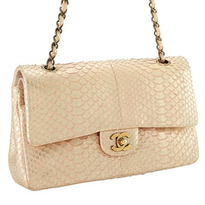 Lot 134 - Metallic Snakeskin and Metal Handbag, Karl Lagerfeld, Chanel