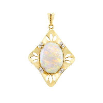 Lot 10 - Gold, Opal and Diamond Pendant