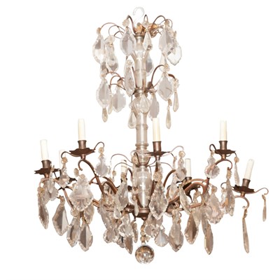 Lot 465 - Louis XV Style Iron and Glass Eight-Light...