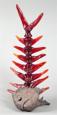 Lot 134 - Densaburou Oku Japanese, b. 1945 Fish, 1993...