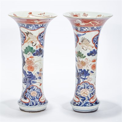 Lot 425 - Pair of Japanese Porcelain Vases Each of...
