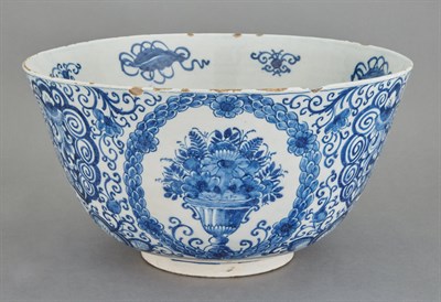Lot 635 - Dutch Delft Blue and White Punch Bowl Circa...