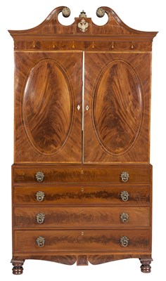 Lot 114 - George III Style Brass-Mounted Inlaid Mahogany...