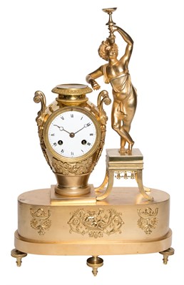 Lot 218 - Louis XVI Style Gilt-Metal Figural Mantel...