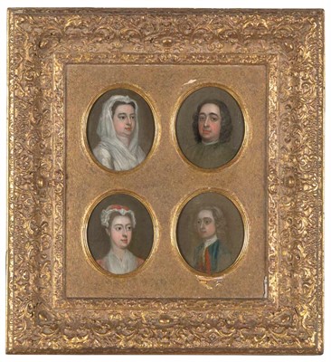 Lot 43 - Circle of William Hogarth Family Portraits:...