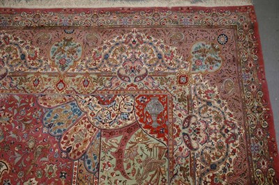 Lot 638 - Kurk Wool and Silk Tabriz Carpet Northwest...
