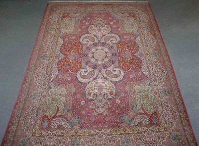 Lot 638 - Kurk Wool and Silk Tabriz Carpet Northwest...