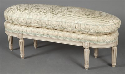 Lot 457 - Louis XVI Style White Painted Bench Of oval...