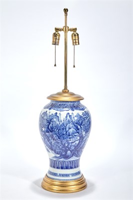 Lot 424 - Chinese Blue and White Porcelain Vase Drilled...