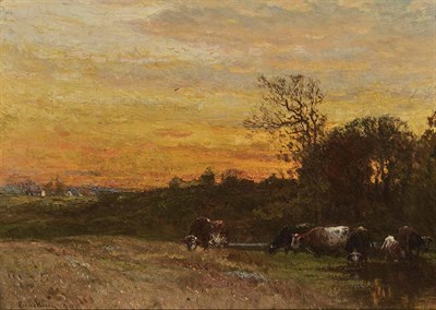 Lot 42 - John Joseph Enneking American, 1841-1916 Cows...
