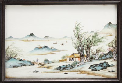 Lot 156 - Pair of Chinese Enameled Porcelain Plaques...