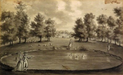 Lot 45 - British School 18th Century Figures Strolling...