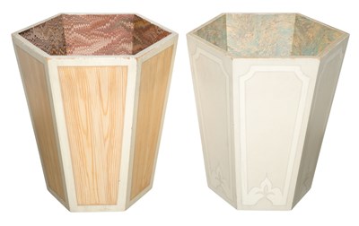 Lot 516 - Two Colefax & Fowler Faux Painted Wastepaper...