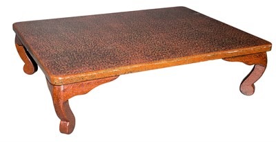Lot 419 - Asian Style Mottled Red Lacquered Low Table...