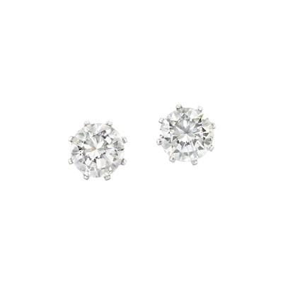 Lot 363 - Pair of White Gold and Diamond Stud Earrings