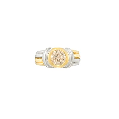 Lot 205 - Two-Color Gold and Colored Diamond Ring