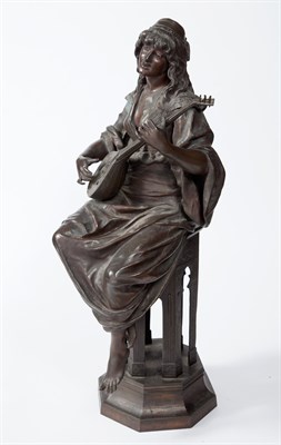 Lot 344 - French Bronze Orientalist Figure of a Seated...