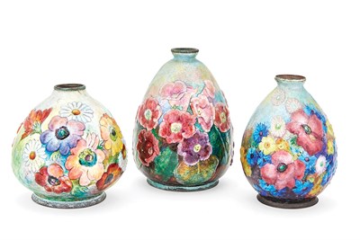 Lot 287 - Three Camille Fauré For Limoges Enameled...
