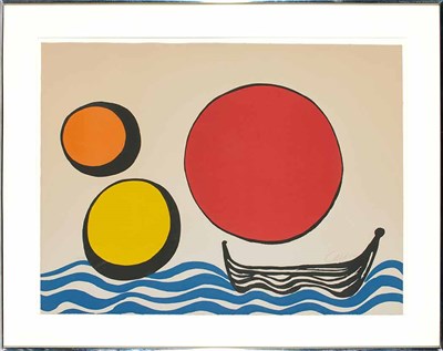 Lot 25 - Alexander Calder BATEAU NOIR Color lithograph,...