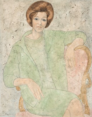 Lot 136 - Louay Kayyali Syrian, 1934-1978 Portrait of...