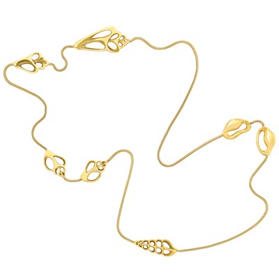 Lot 11 - Long Gold Snake Chain Necklace, Tiffany & Co.