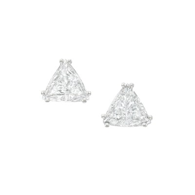 Lot 347 - Pair of White Gold and Diamond Stud Earrings