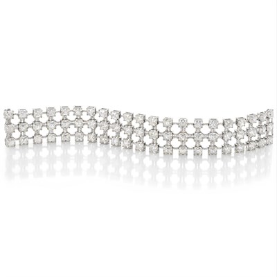 Lot 393 - Three Row Platinum and Diamond Bracelet, by Daniel K for Jacob & Co.