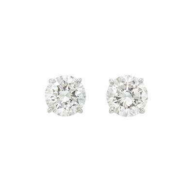 Lot 84 - Pair of Platinum and Diamond Stud Earrings