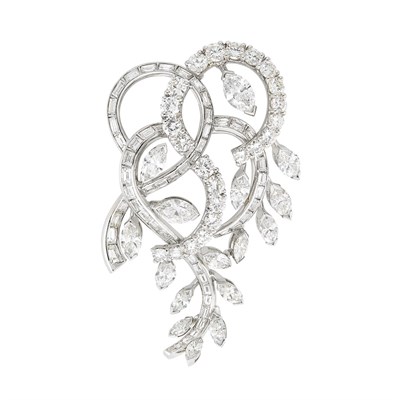 Lot 381 - Platinum and Diamond Brooch