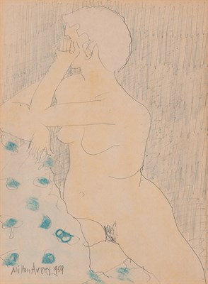 Lot 2 - Milton Avery American, 1885-1965 Nude Signed...
