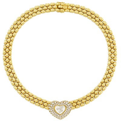 Lot 255 - Gold and 'Happy Diamond' Necklace, Chopard