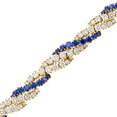 Lot 278 - Gold, Diamond and Sapphire Bracelet, France