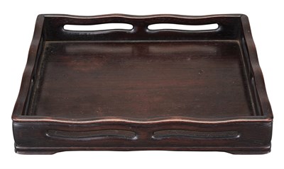 Lot 119 - Chinese Zitan Tray The square shape with...