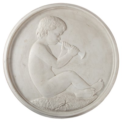Lot 337 - American White Marble Tondo Mid 19th century...