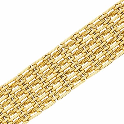Lot 183 - Wide Antique Gold Link Bracelet