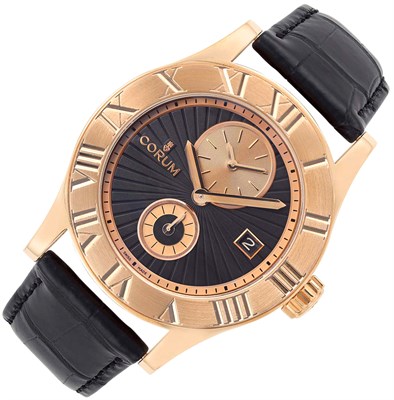 Lot 121 - Gentleman's Rose Gold Dual Time Zone 'Romulus' Wristwatch, Corum