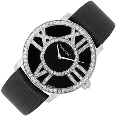 Lot 140 - Lady's White Gold and Diamond 'Atlas' Wristwatch, Tiffany & Co.