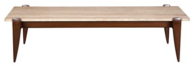 Lot 222 - Gio Ponti Walnut and Travertine Coffee Table...