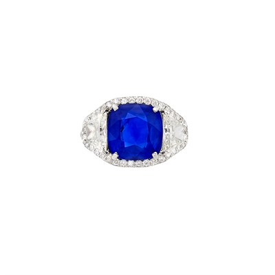 Lot 87 - Platinum, Sapphire and Diamond Ring