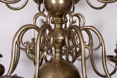 Lot 367 - Dutch Baroque Style Brass Sixteen-Light...