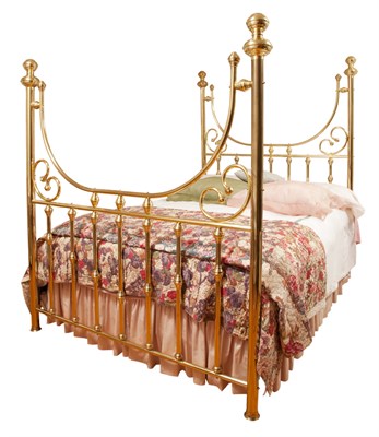 Lot 155 - Vintage Style Brass Bedstead Height 6 feet 5...