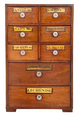Lot 159 - English Mahogany Eight-Drawer Apothecary Chest...