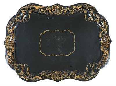 Lot 182 - Victorian Papier Mâché Tray; Together with a...