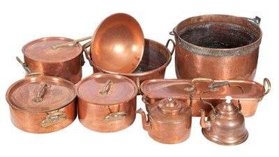 Lot 158 - Group of Eight Copper Pots Diameter of largest...
